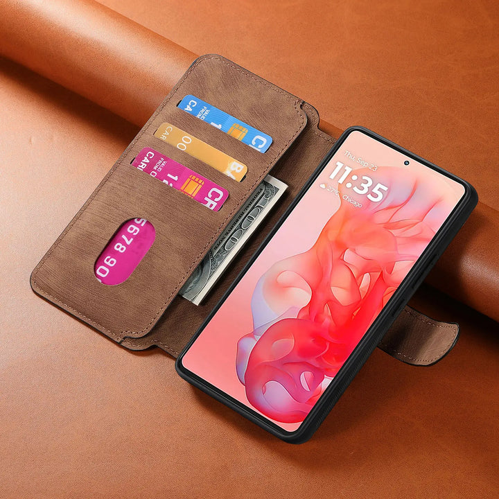 Leather flip magnetic suction detachable Back Cover For Motorola Moto G Stylus 5G (2024) 6.7 "Card slot wallet shockproof Case