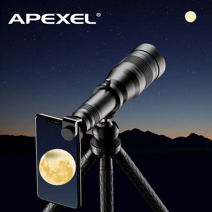 APEXEL HD 60x Telephoto Lens Mobile Phone Powerful Monocular Telescope Lens With Tripod for iPhone Bird Watching Travel Hunting