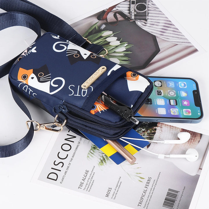 Designer Fashion Mobile Phone Bag Women's Messenger Bag All-match Mini Crossbody Bag Hanging Neck Coin Purse Vertical Handbag