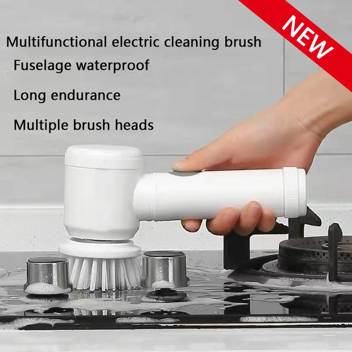 Electric Rotary Cleaning Brush Wireless Kitchen Bathroom Household Cleaning Brush Rechargeable Spin Scrubber with 3 Brush Tip