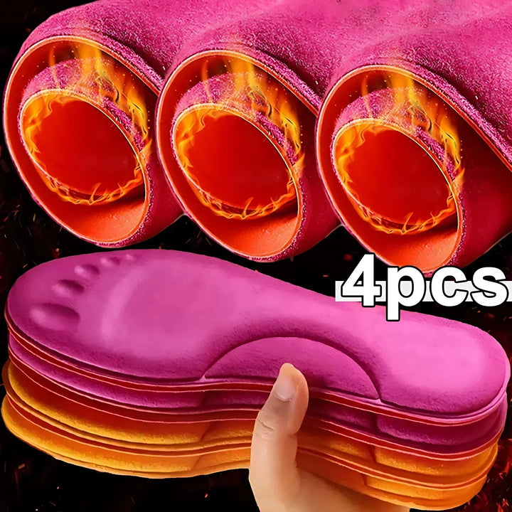 2/4pcs Winter Self Heating Insoles Foot Thermal Thicken Non Slip Insole Memory Foam Shoe Pads Warm Sport Shoes Inserts Women Men