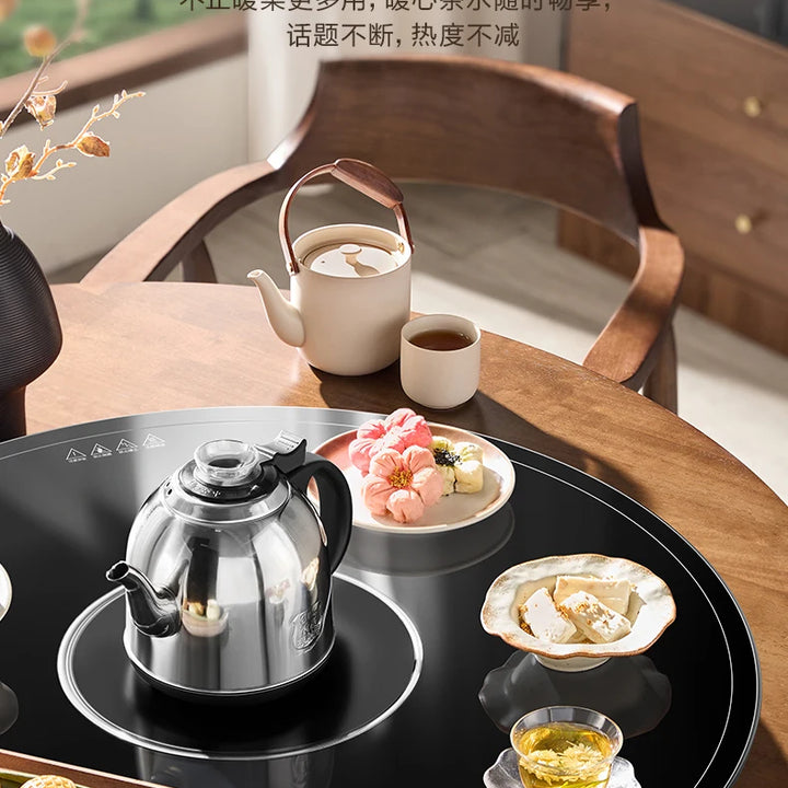 Hot Pot Vegetable Warming Board Multi-functional Dining Table Electric Rotating Plate Meal Hot Dish Insulation Board Artifact