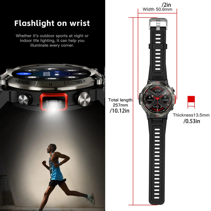 110+Sports Smart Watch for Men Women, 1.45'' HD Screen Fitness Trackers with Flashlight/ Sleep/ Heat Rate Monitor/ Wireless Call