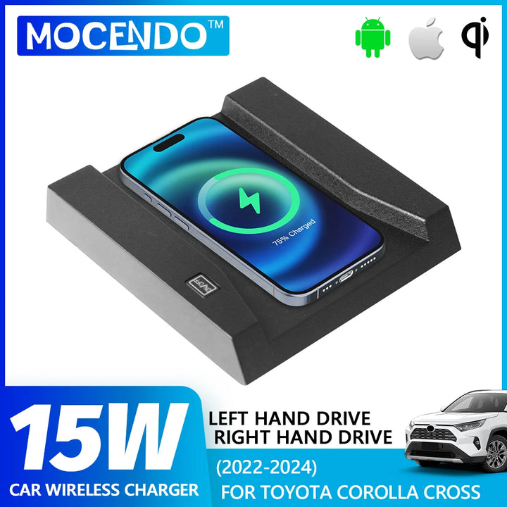 15W  QI Wireless Charging  For  Toyota Corolla Cross 2022 2023 2024 Accessories Fast Charger Phone Holder Plate Interior Product