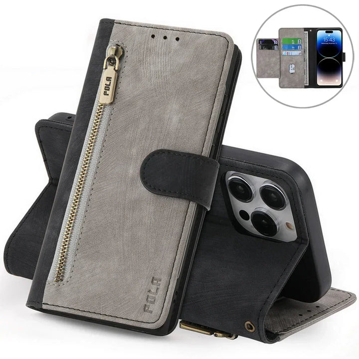 For Motorola G14 G54 G84 G34 G24 G04 5G Zipper Wallet Leather RFID Case For Moto G54 Power G04S G13 G23 G53 G73 G53Y G53J Cover