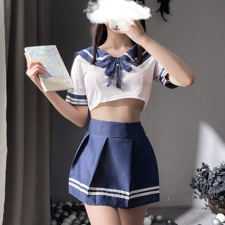 Women Sexy Lingerie Maid Babydoll Role Play Lace Splicing Backless Uniform Maid Sex Apron Dress Sexy Maid Uniform Exotic Apparel