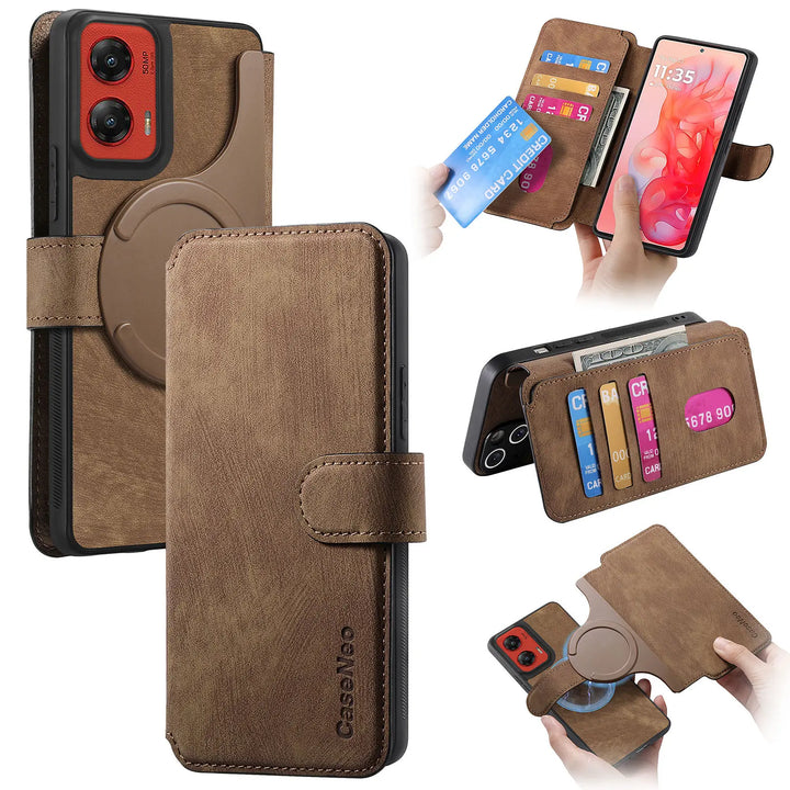 Leather flip magnetic suction detachable Back Cover For Motorola Moto G Stylus 5G (2024) 6.7 "Card slot wallet shockproof Case