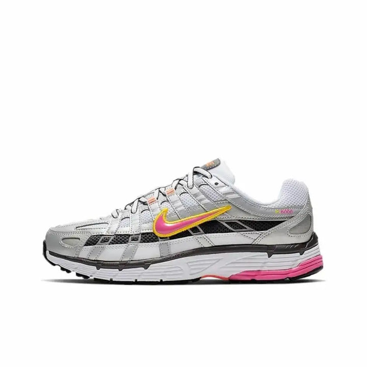 NIKE P-6000 Metallic Silver PRM NA Men's Sports Shoes Training Low Top Breathable Plaid Lightweight Running Shoes Casual Shoes