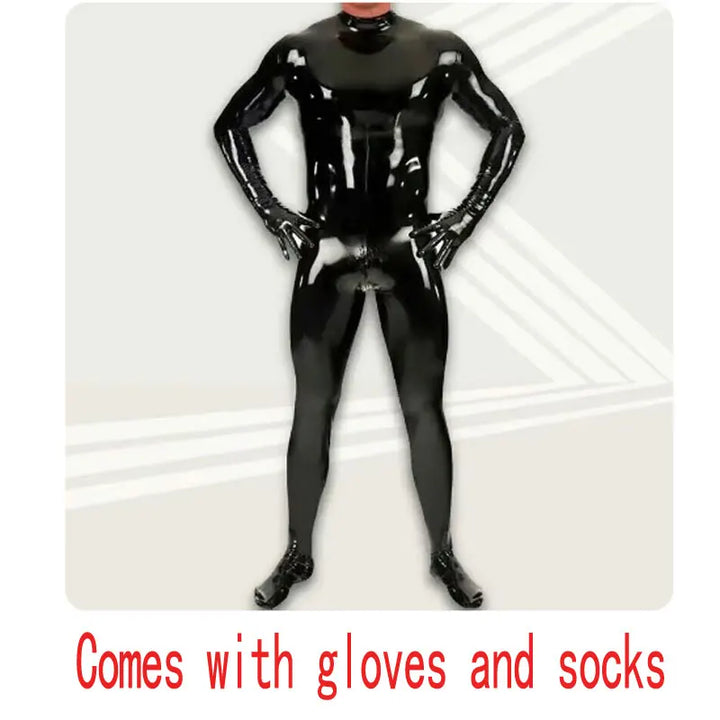 Sexy Black Coverall Bodysuit Adult Latex Rubber Catsuit For Men and Women Unisex Latex Suit Bodysuit Multiple Styles To Choose