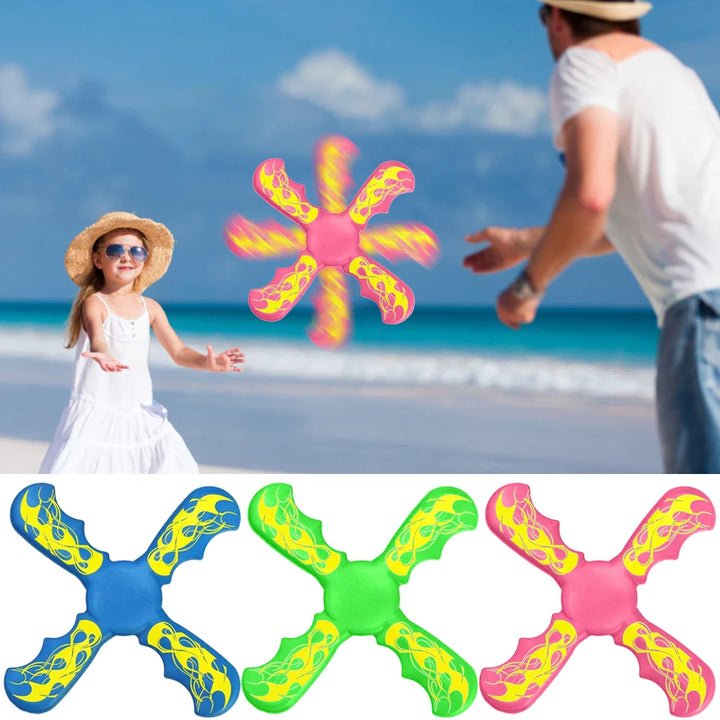 Soft 4 Bladed Boomerang 4-Leaf Boomerang Toy Funny Outdoor Boomerang Catcher Game Decompression Birthday Gifts for Kids