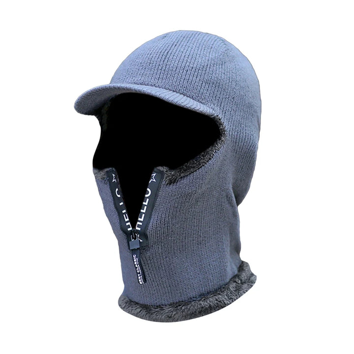 New Men Winter Warm Wool Hat Outdoor Ear Protection Hats Warm Thick Bicycle Knitted Capd Scarf Windproof Visors Cap