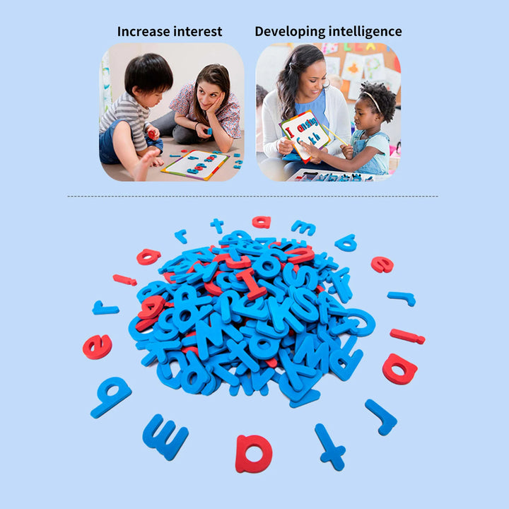 Magnetic Letters Kit Alphabet Magnets Toy 238 Pcs ABC Foam Large Double-Side Magnet Board Pen Board Eraser & Storage Box