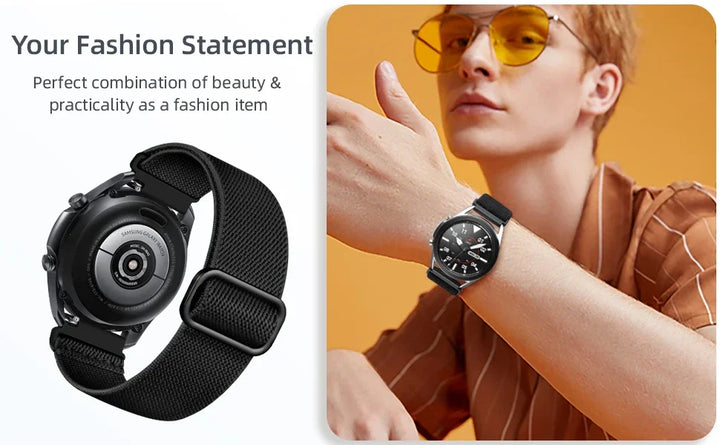 20mm 22mm strap For Samsung Galaxy watch 4/6/classic/Active 2/Gear S3/5/5pro Nylon Elastic Huawei GT 2e/2/3 Pro band correa Belt