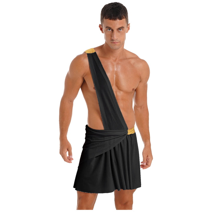 Men's  Ancient Greek God Halloween Party Costume Cosplay One Shoulder Strap Skirts Knight Warrior Theatrical Performance Outfit