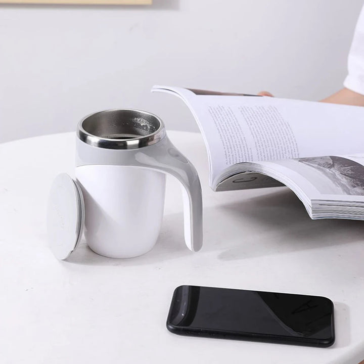 Automatic Stirring Cup Magnetic Mug Stainless Steel Coffee Mixing Cup Blender Lazy Milkshake Rotating Magnetic Water Cup Mixer