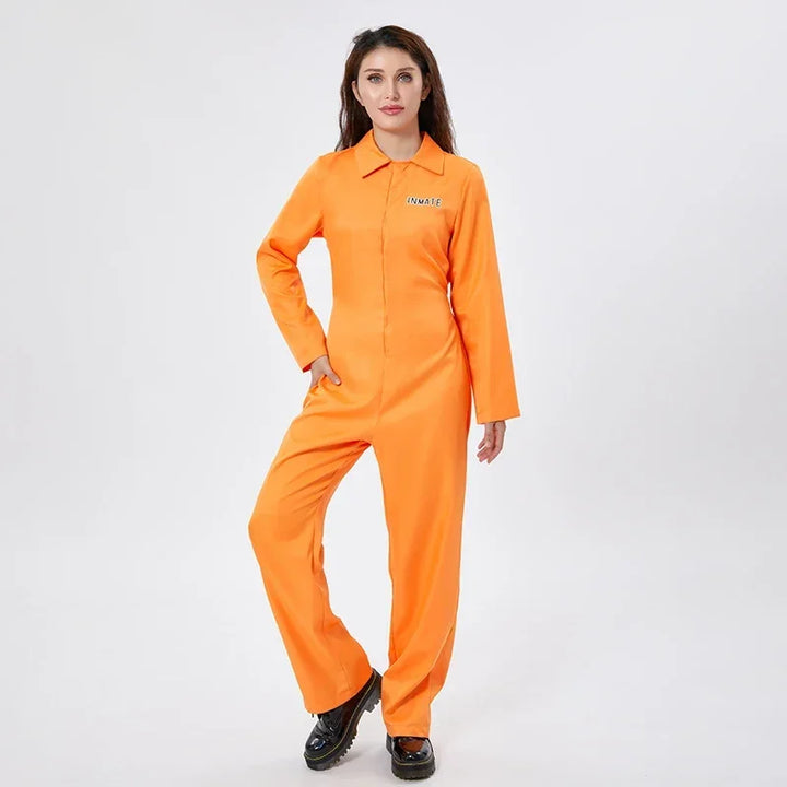 Unisex Jail Women Mens Toddlers Prisoner Jumpsuit Orange Prisoner Jumpsuit Halloween Costume Jail Criminal Prisoner Costume