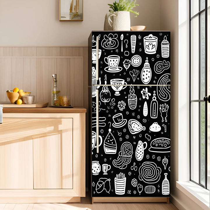 Beer Posters Kitchen Adhesive Fridge Door Cover Wallpaper Sticker Room Decoration Sticker PVC Waterproof and Oil proof Sticker