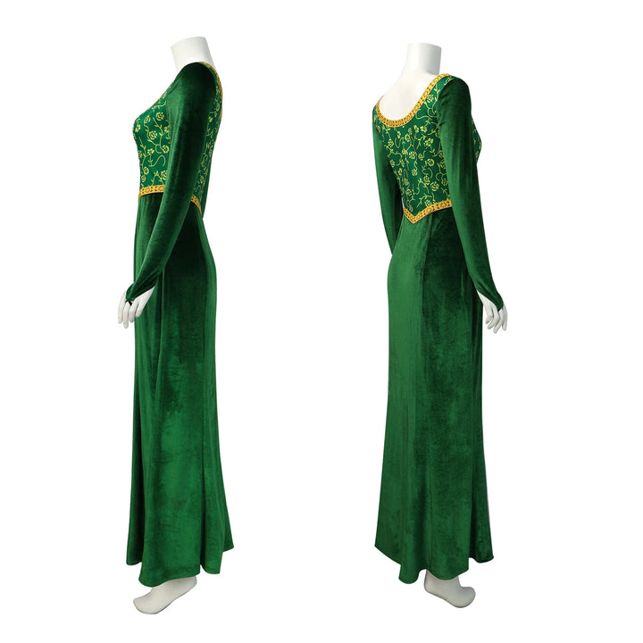 Female Princess Fiona Cosplay Shrek Cosplay Women Sexy Velvet Halloween Carnival Costume