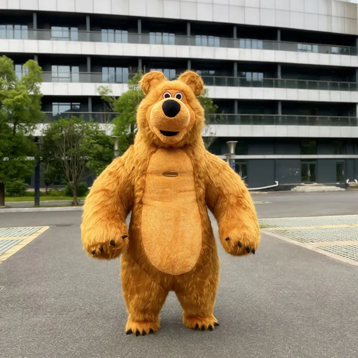 Brown Bear Inflatable Suit 2m/2.6m/3m Giant Mascot Birthday Party Carnival Activity Role Playing Inflatable Suit Marsha Bear