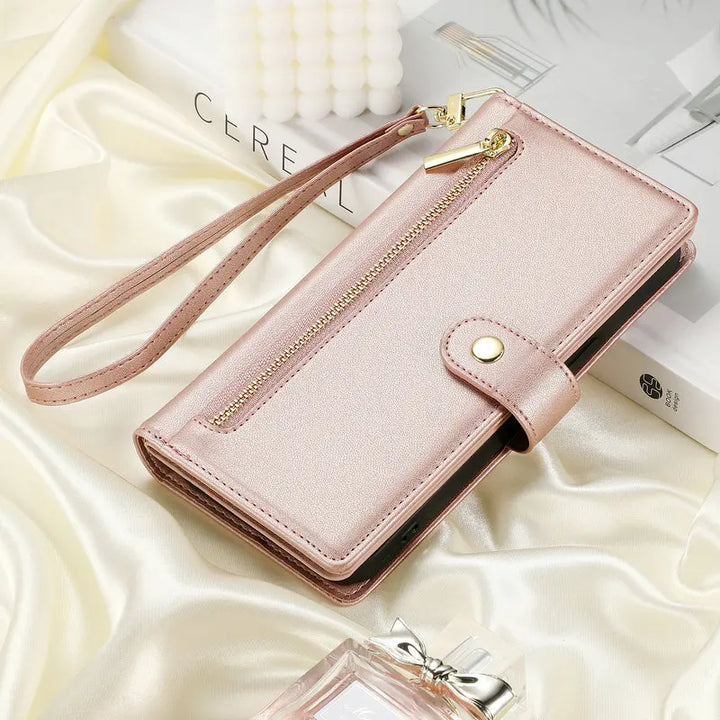 Zipper Leather Flip Case for Xiaomi Poco X6 Pro 5G Luxury Cover Mi Phone Poco F6 M6 Pro X 6 F 4G Magnet Book Funda Crossbody Bag