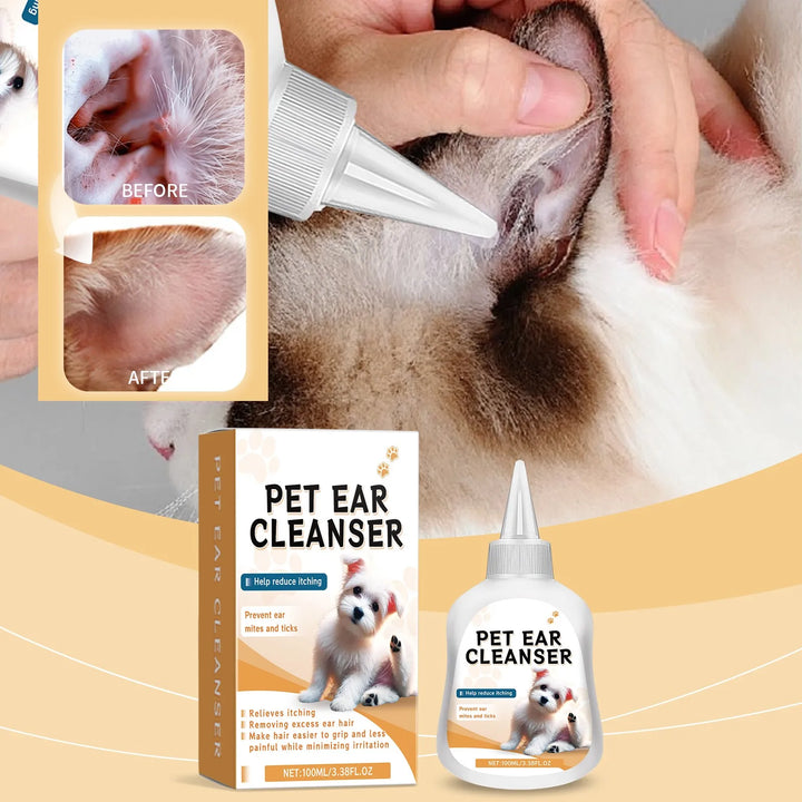 Pet Ear Drops For Cats And Dogs Universal Ear Canal Ear Mite Deodorization Antipruritus Cleaning Ear Wash