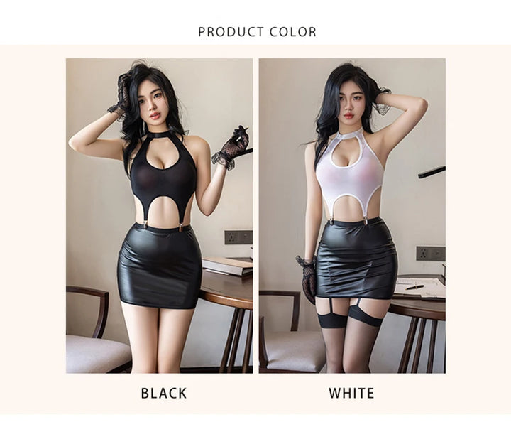 Sexy Cosplay Office Lady Erotic Costume 18+ Bed Games Porn Leather Skirt Secretary Uniform Set Tights Teacher Cosplay Costume