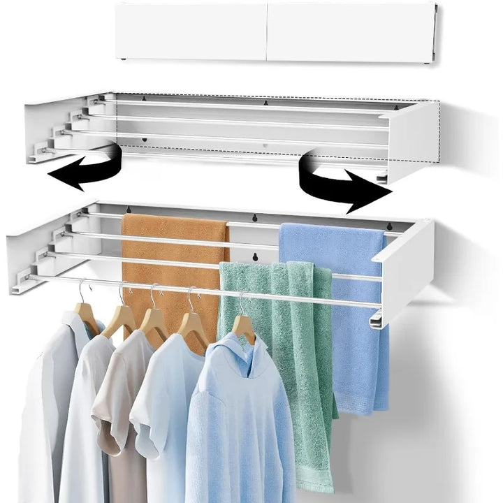 Laundry Drying Rack Collapsible,Wall Mounted Clothes Drying Rack Foldable,Indoor Drying Rack Clothing- 23.6" Wide 4 Aluminum