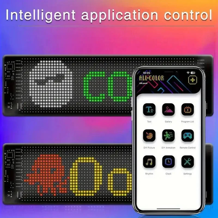 Flexible Addressable RGB LED Matrix Pixel Panel Scrolling Text Animation APP&Remote Control Pattern Display Customizable Sign