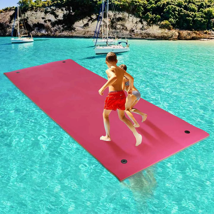 390CM Floating Water Pad Mat Tear-resistant 3-layer Roll-up Floating Island Pool Lake Ocean Swimming Pool Floating Pad Float Mat