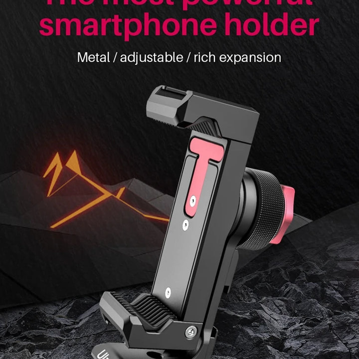 Ulanzi ST-27 Universal Metal Mobile Phone Clip With 1/4 Screw Cold Mount Flip Mirror For Bracket Selfie Tripod Stand Mount Clamp