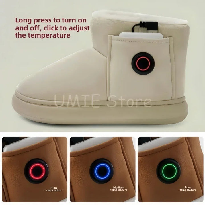 Electric heating boots winter charging and heating shoes warm feet for men and women outdoor warmth office and home use walkable