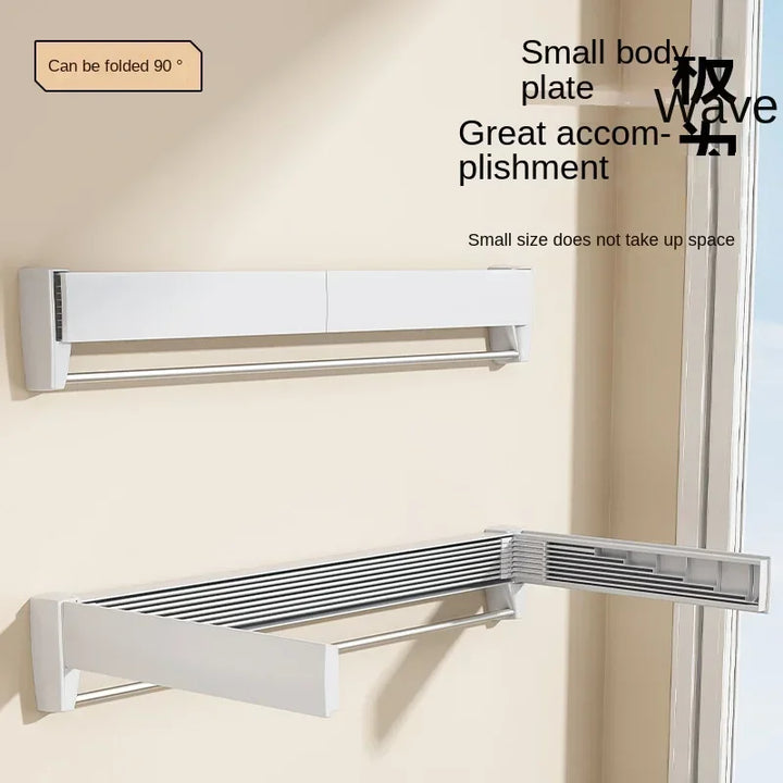 Invisible Towel Rack for Bathroom and Balcony - Foldable, Wall-Mounted, Retractable Drying Rack for Indoor Use