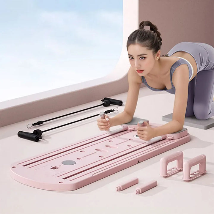 Pilate Board Abdominal Exercise Boards With Counter Non Slip Push Up Board Leg & Arm Pilates Reformer Set For Full Body Workout