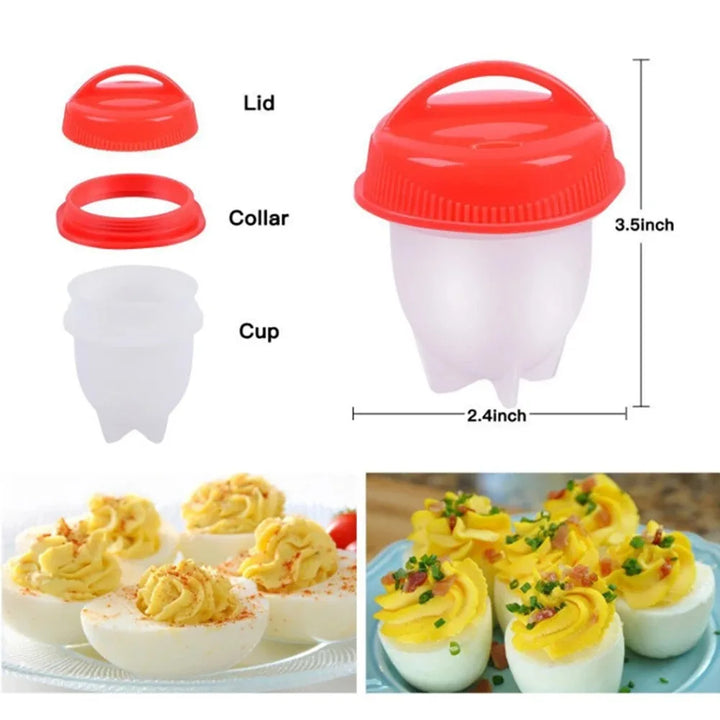 1/3/6pc Egg Poachers Cooker Silicone Non-Stick Egg Boiler Cookers Pack Boiled Eggs Mold Cups Steamer Kitchen Gadgets Tools