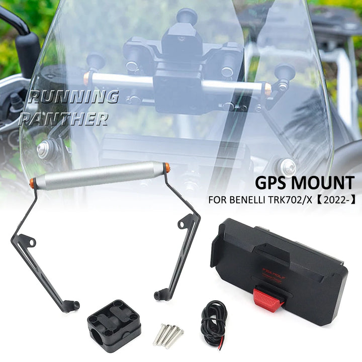 NEW Motorcycle GPS Phone Holder USB & Wireless Charger Navigation Bracket Mount Stand FOR Benelli TRK702 TRK 702 X TRK702X 2022-