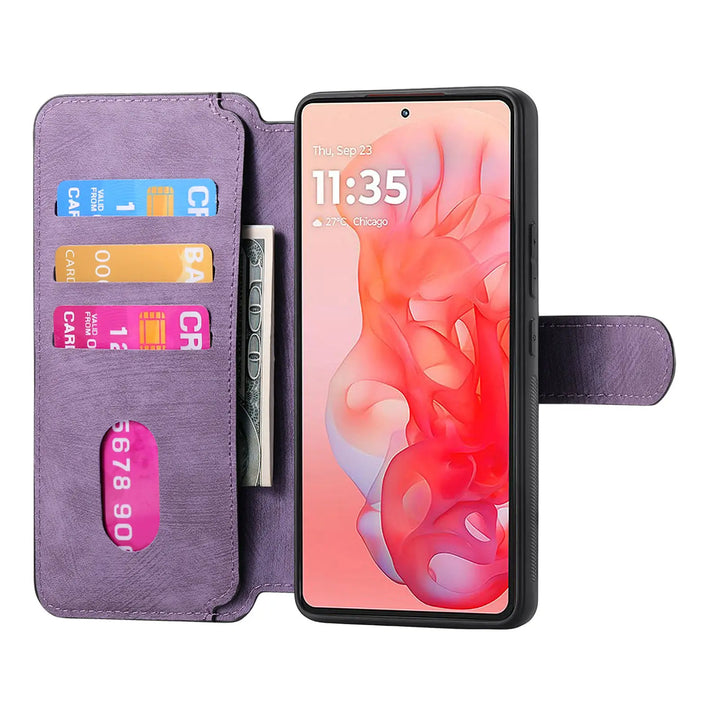 Leather flip magnetic suction detachable Back Cover For Motorola Moto G Stylus 5G (2024) 6.7 "Card slot wallet shockproof Case