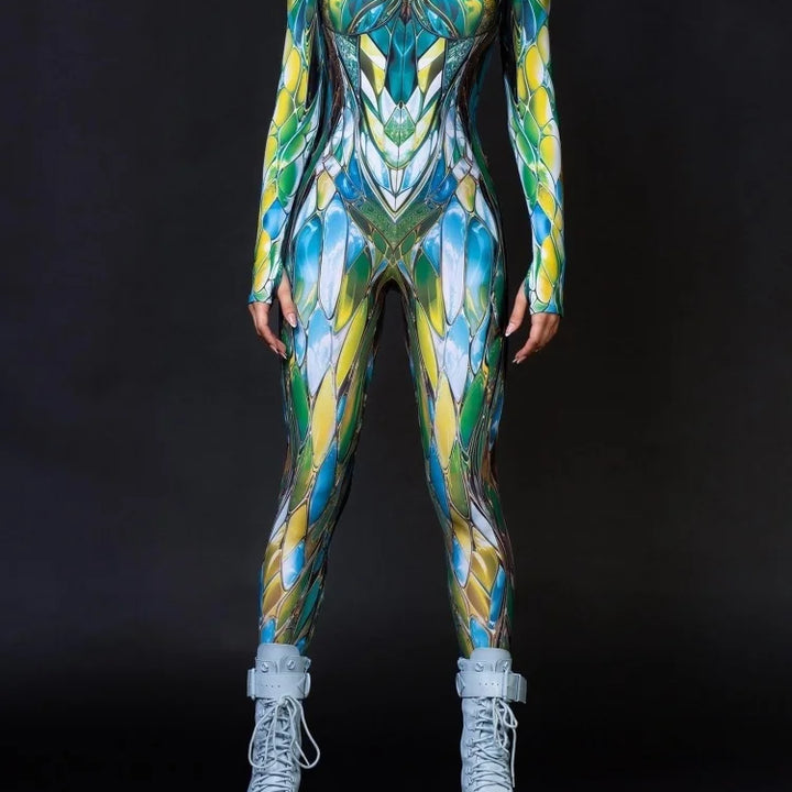 Colorful Sexy Bodysuit Punk Gothi Women Cosplay Jumpsuit Carnival Slim Zentai Suit Xmas Costume Festival Theme Party Catsuit