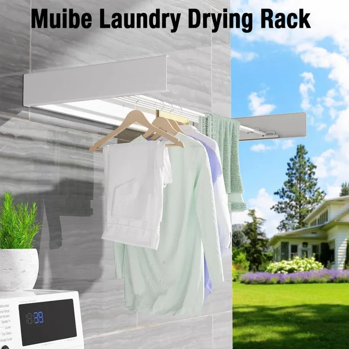 Laundry Drying Rack Collapsible,Wall Mounted Clothes Drying Rack Foldable,Indoor Drying Rack Clothing- 23.6" Wide 4 Aluminum