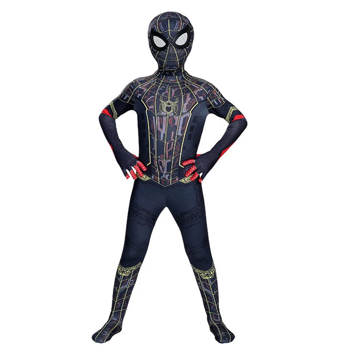 Spiderman Cosplay Fantasy Costumes Jumpsuit For Boys Girls Spider Man Miles Morales Superhero Halloween Carnival Zentai Bodysuit