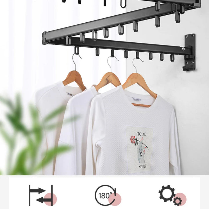 Foldable Clothes Hanger Aluminum Bedroom Bathroom Folding Towel Quilt Clothing Drying Rack Laundry Clothesline Storage Organizer