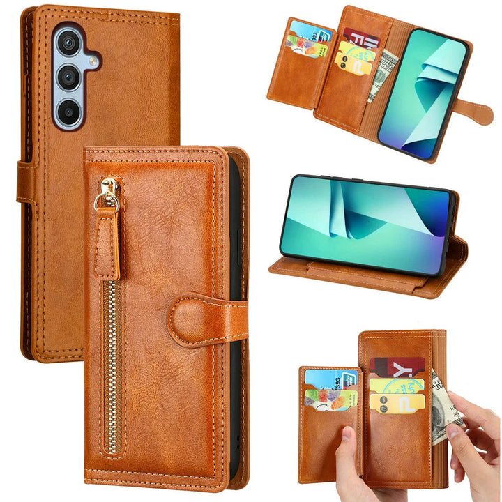 Zipper Leather Card Coque for Samsung Galaxy A55 A35 A25 A15 5G 4G 2024 Flip Case Book Funda Phone SM-A556 A 55 35 Wallet Cover