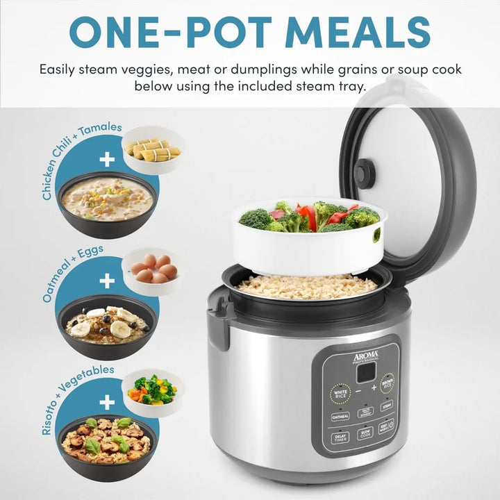 Professional Digital Rice Cooker, Multicooker, 4-Cup (Uncooked) / 8-Cup (Cooked), Steamer, Slow Cooker, Grain Cooker.