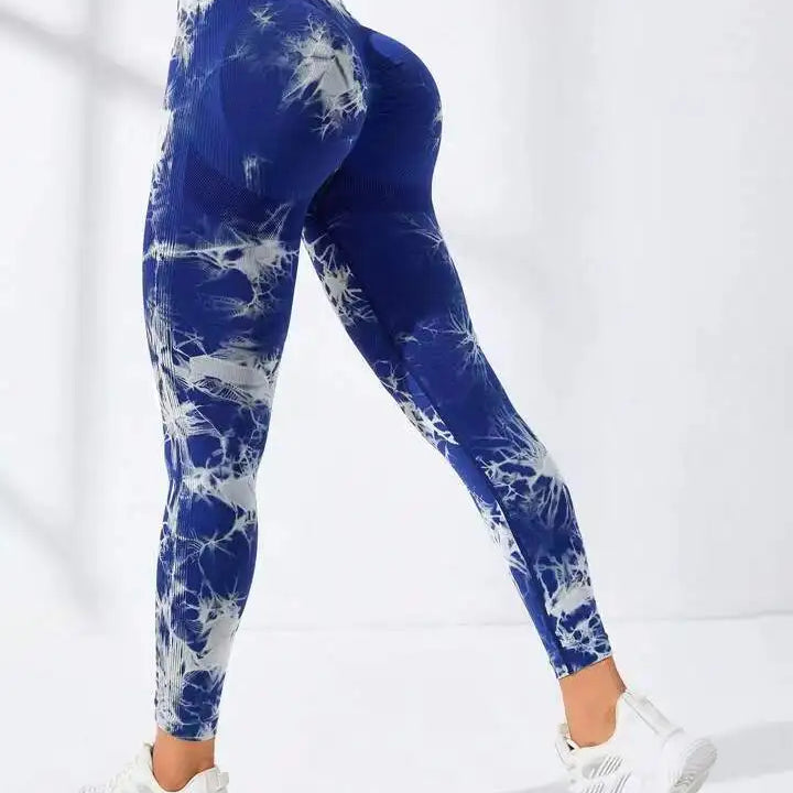 Tie Dye Yoga Pants Sport Leggings Women Seamless High Waist Push Up Woman Tights Fitness Workout Leggins Gym Clothing 2023 New