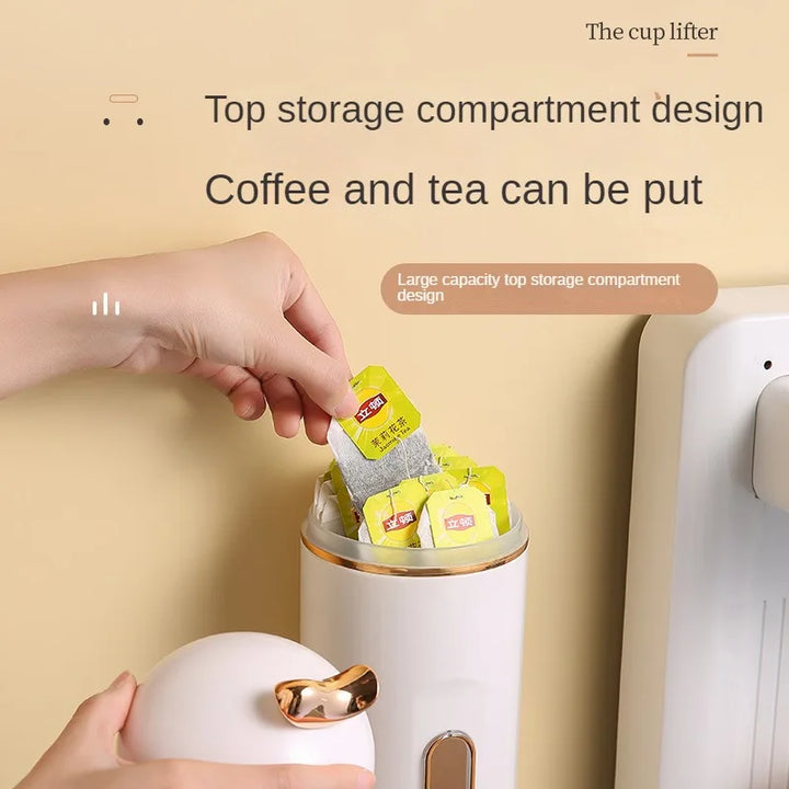 Flat Bottom Cups Cup Holder for Water Dispenser Storage Rack Cup Dispenser Dustproof Wall Mounted for Home Office