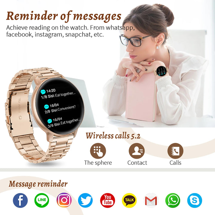 LIGE Fashion Smartwatch For Men Women Bluetooth Call Waterproof Sports Fitness Watches Blood Oxygen Healthy Women Smartwatch Man