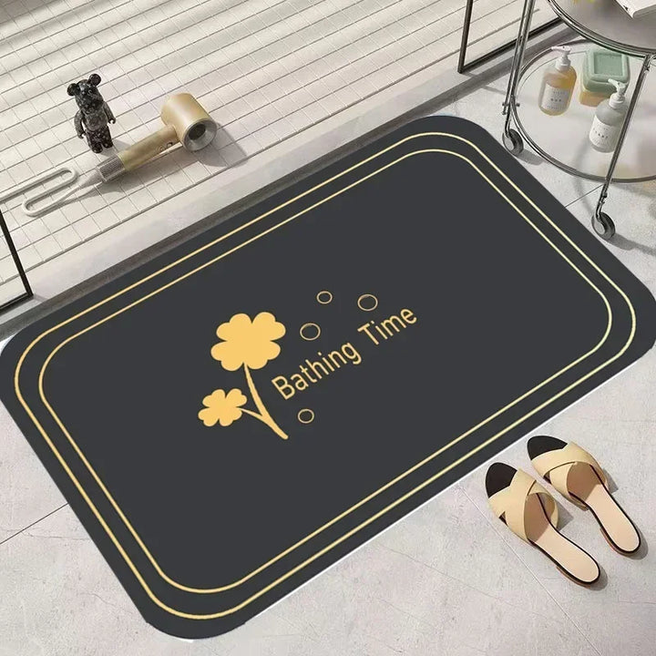 1 PC Four Leaf Clover Diatom Mud Quick Drying Floor Mat Household Toilet Anti-slip Door Mat Bathroom Door Absorbent Floor Mat