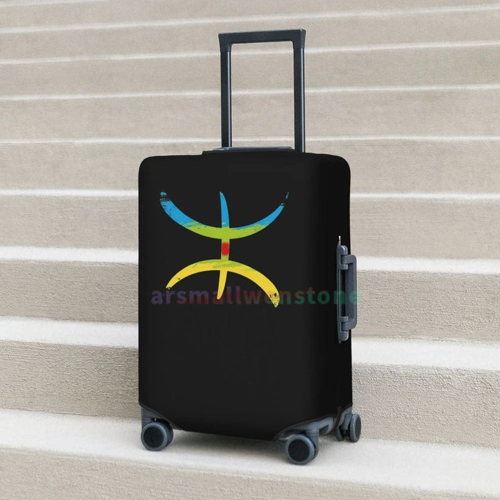 Kabyle Amazigh Flag Luggage Cover Suitcase Protector Thicken Elasticity Dust Covered Anti-scratch Protective Case 18-32 Inch