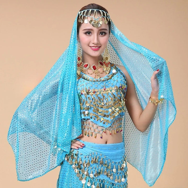 Women's Belly Dancing Accessories Coin Head chain Decoration Belly Dance India Headwear Scarf Headpiece Costumes