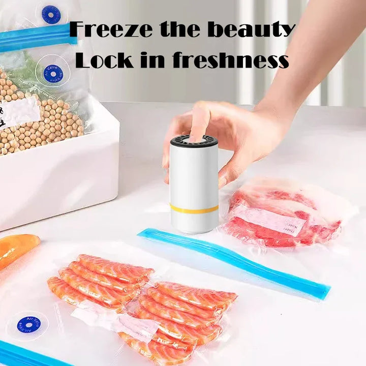 high-quality food handheld vacuum sealer Portable & Rechargeable Vacuum Sealer (Vacuum Sealers+ 30 reusable vacuum seal bags