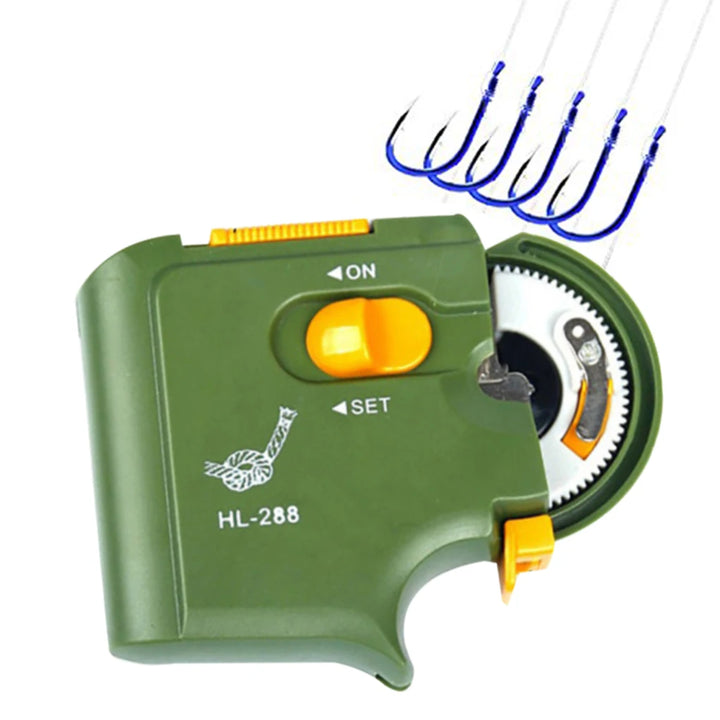 Automatic Portable Electric Fishing Hook Line Tier Machine Fast Tying Device Fishing Tackle, Green